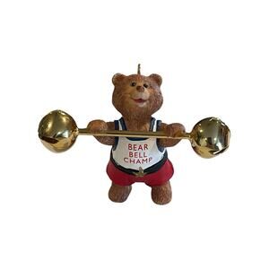 PREOWNED Hallmark Keepsake Ornament Bear Bell Champ 1992 Sporty Bear
